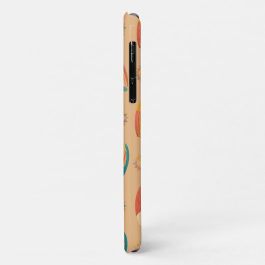 Kleurrijke surfplanken en zonnen tegen goudkleurig Case-Mate iPhone case (Achterkant/links)