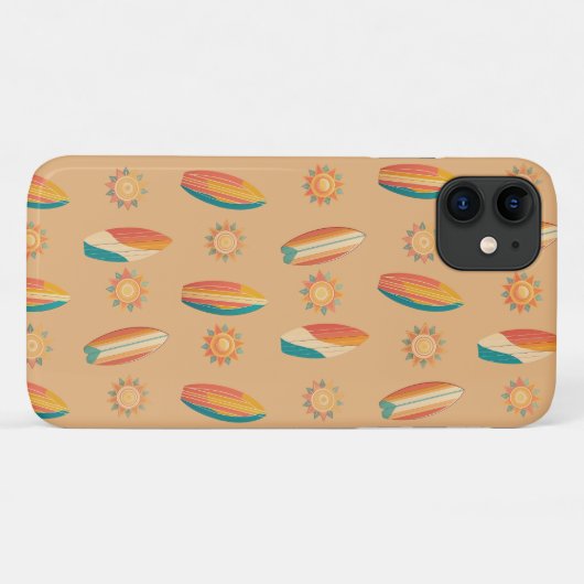 Kleurrijke surfplanken en zonnen tegen goudkleurig Case-Mate iPhone case (Achterkant (horizontaal))