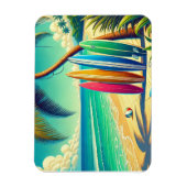 Kleurrijke surfplanken op het strand magneet (Verticaal)