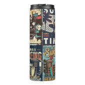 kleurrijke surfposters met surven bus thermosbeker (Achterkant)