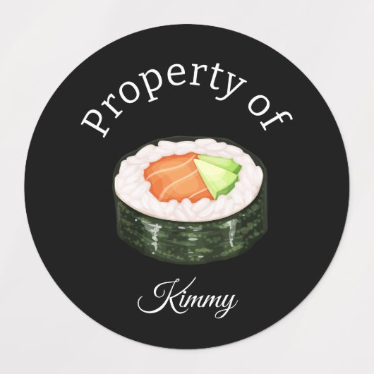 Kleurrijke Sushi Eigenschap van Naam Labels (Design 1)