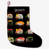 Kleurrijke sushi foto kleine kerstsok (Voorkant)