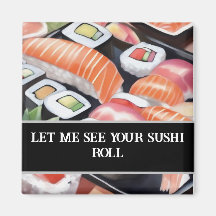 Kleurrijke sushi "Laat me je sushi zien rollen"