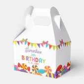 Kleurrijke Sweet Fun Snoep Thema Verjaardagsfeestj Bedankdoosjes (Voorkant Zijde)