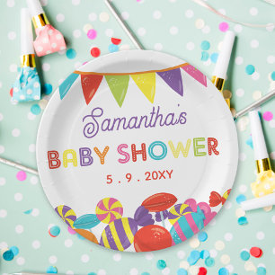 Kleurrijke Sweet Fun Snoep Theme Baby shower Papieren Bordje