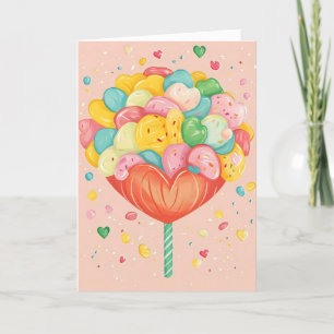 Kleurrijke Sweet Lollipop Feestdagen Kaart