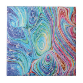 Kleurrijke Swirls Keramische Tegel Tegeltje