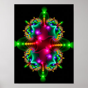 Kleurrijke Symmetrie Fractal Poster
