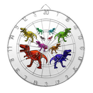Kleurrijke T-Rex Dartbord