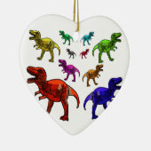 kleurrijke T-Rex-versiering Keramisch Ornament (Rechts)