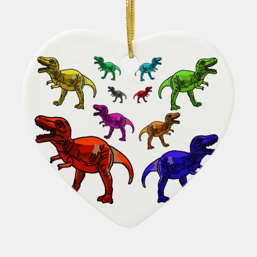 kleurrijke T-Rex-versiering Keramisch Ornament (Voorkant)