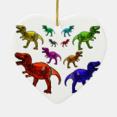 kleurrijke T-Rex-versiering Keramisch Ornament (Achterkant)