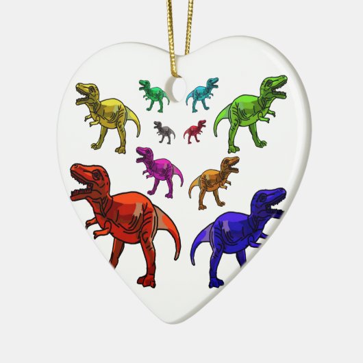 kleurrijke T-Rex-versiering Keramisch Ornament (Links)