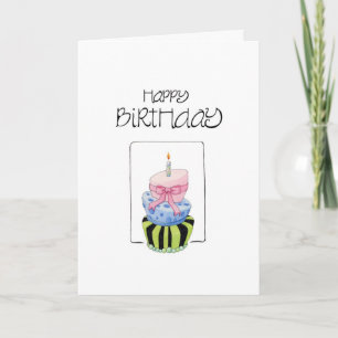 Kleurrijke taart Happy Birthday Kaart