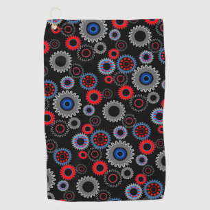 Kleurrijke Tandwielen Golfhanddoek