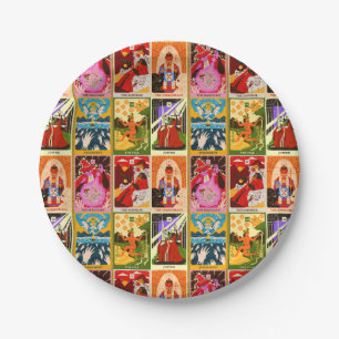Kleurrijke Tarot Kaart illustraties Papieren Bordje