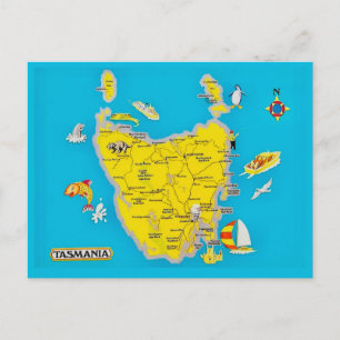 Kleurrijke Tasmania Ansichtkaart Briefkaart