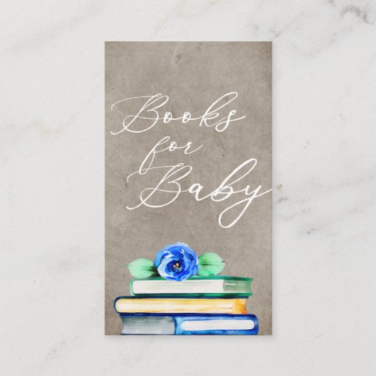 Kleurrijke & Taupe Bloemige Waterverf Boeken voor Informatiekaartje (Voorkant)