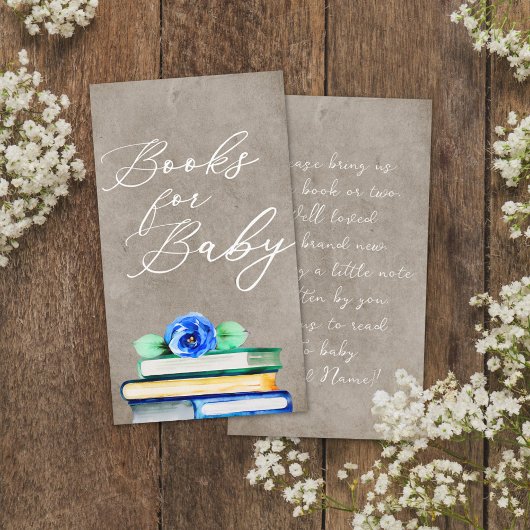 Kleurrijke & Taupe Bloemige Waterverf Boeken voor Informatiekaartje