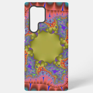 Kleurrijke Teal, Roze en Groene Fractal Samsung Galaxy Hoesje