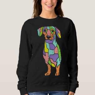 Kleurrijke Teckel Art Weiner Sausage Dog Eigenaar Trui