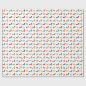 Kleurrijke Teckels & Bogen Feestelijke Kerst Cadeaupapier (Vlak)