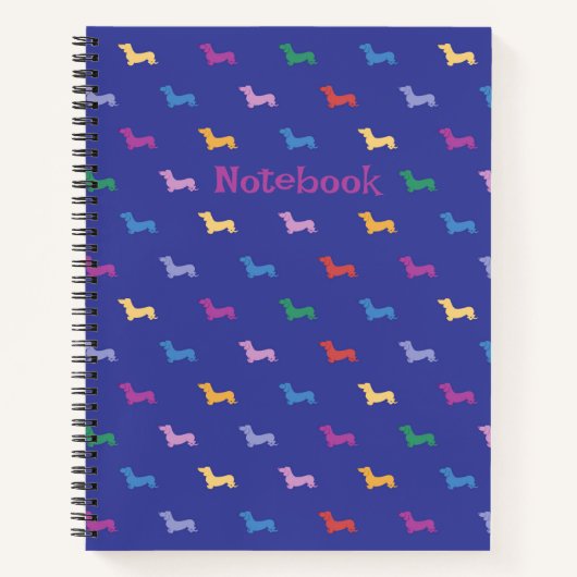 Kleurrijke Teckels Fun Personaliseer Custom Spiral Notitieboek (Voorkant)
