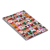 Kleurrijke Teddy Kerstmis met veel professionals Notitieboek (Rechterzijde)