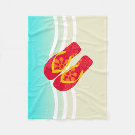 Kleurrijke Teenslippers strand Beach Blanket Fleece Deken
