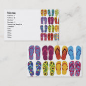 Kleurrijke Teenslippers Vector Set Visitekaartje (Voorkant / Achterkant)