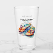 Kleurrijke teenslippers waterverf aanpasbaar glas (Voorkant)