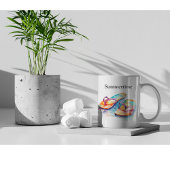 Kleurrijke teenslippers waterverf aanpasbaar tweekleurige koffiemok