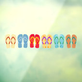 Kleurrijke Teenslippers Zomersandalen Raamsticker (Vel 3)