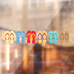 Kleurrijke Teenslippers Zomersandalen Raamsticker