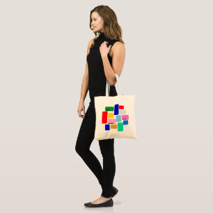 KLEURRIJKE TEGEL CANVAS TAS
