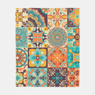 Kleurrijke tegels Azulejos. Traditioneel Portugees Fleece Deken