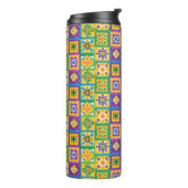 Kleurrijke tegels thermosbeker (Gedraaid links)