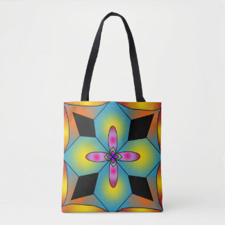 Kleurrijke tegelstijl mandala draagtas