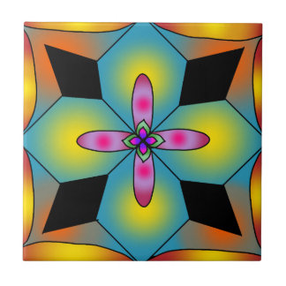 Kleurrijke tegelstijl mandala tegeltje