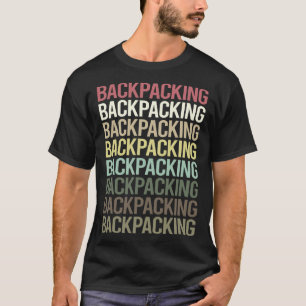 Kleurrijke tekst backpacken rugzak backpacker t-shirt