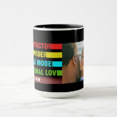 Kleurrijke tekst Hij is PA, Vaderdag Gift Mok (Midden)