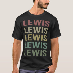 Kleurrijke Tekst Kunst - Lewis Naam T-shirt