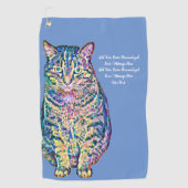 Kleurrijke tekst op maat golfhanddoek (Voorkant)