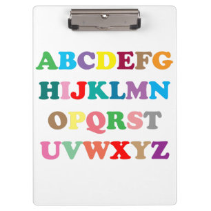 Kleurrijke tekst van ABC Klembord