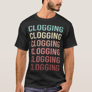 Kleurrijke tekst verstoppen Clog Clogger T-shirt