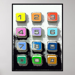 kleurrijke telefoonknoppen poster