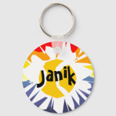 Kleurrijke tennisbal sleutelhanger met aangepaste  (Achterkant)