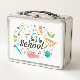 Kleurrijke Terug naar School Custom Metal Lunchbox
