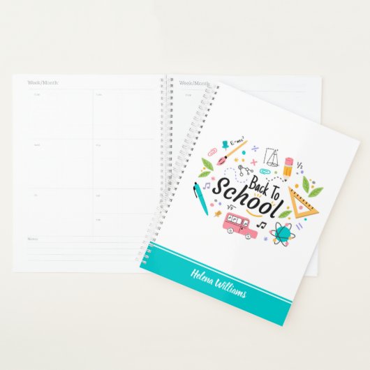 Kleurrijke Terug naar School Custom Student Teache Planner (Display)