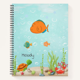 Kleurrijke Terug naar School Zee Kinderen Notitieboek